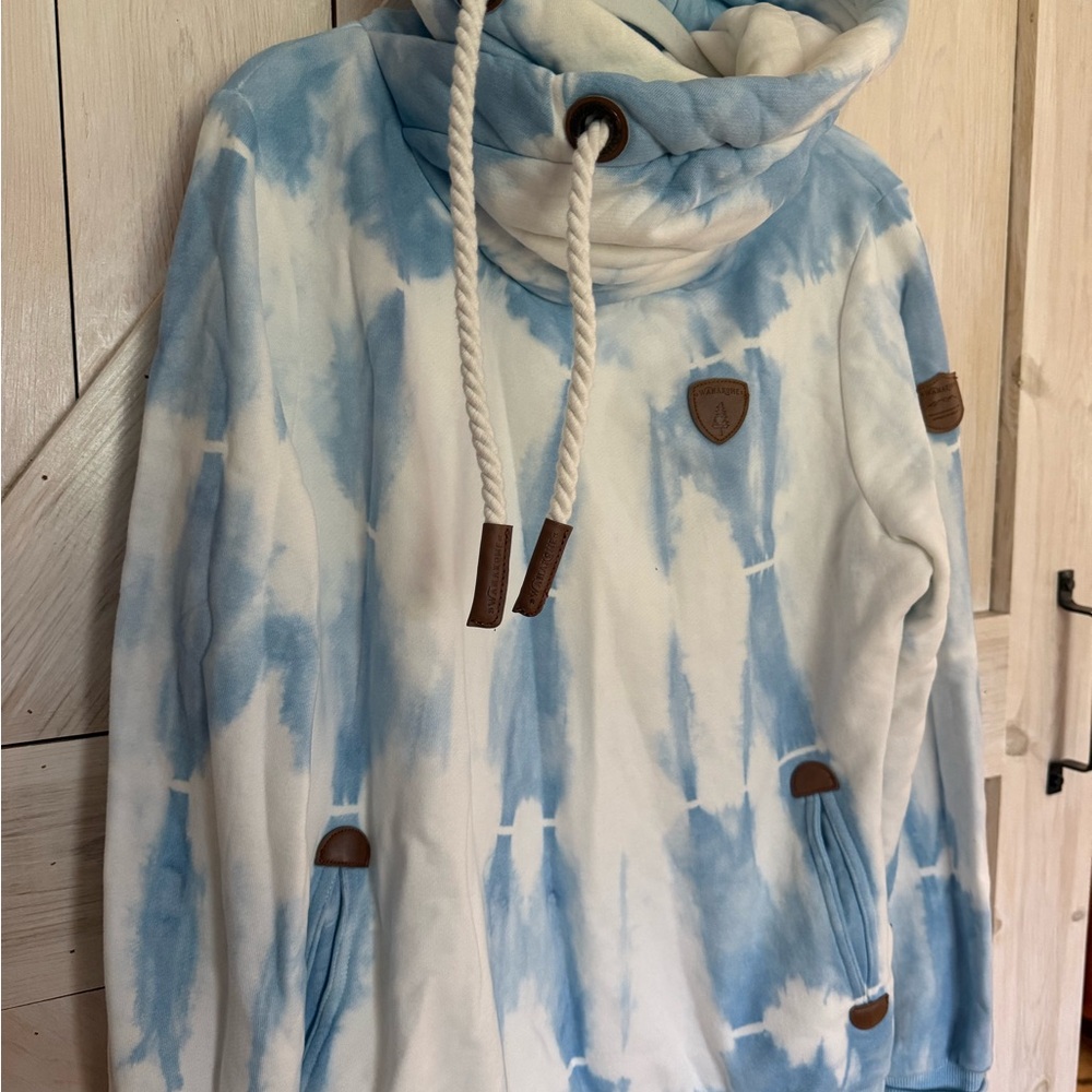 Blue and White Tie-Dye Hoodie